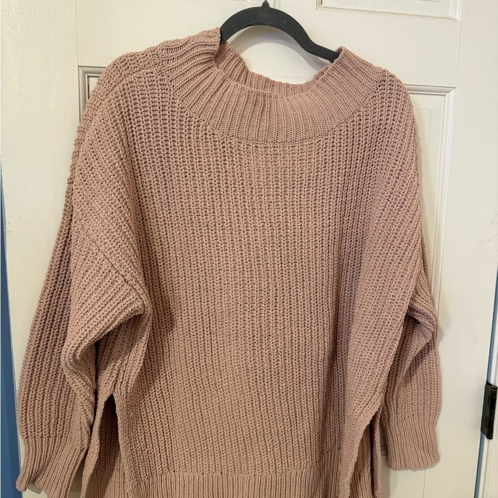 Aerie Cowl Neck Sweater - Soft Pink